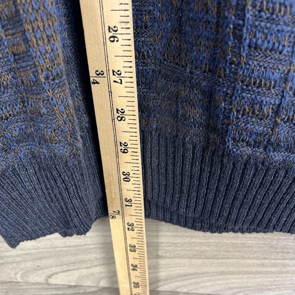 Segreto Sweater Men's XL Navy Blue Cotton Knitted Long Sleeve Crew Neck Pullover